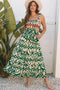 Desert Mirage Aztec Print Shirred Bodice A Line Maxi Dress